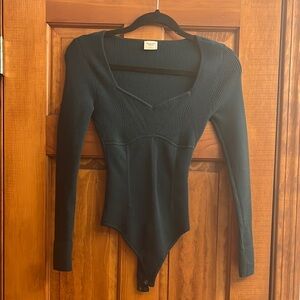 Abercrombie Dark Green Long Sleeve Bodysuit